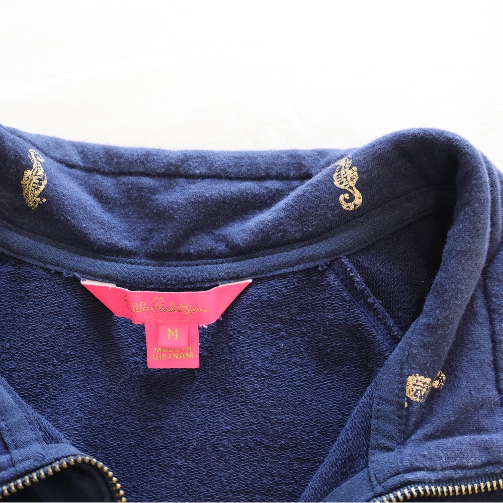 Lilly Pulitzer UPF 50+ Skipper Popover Dress in True Navy It’s For Shore Print - Picture 7 of 7